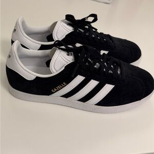 adidas Gazelle Black White Suede Athletic Shoes